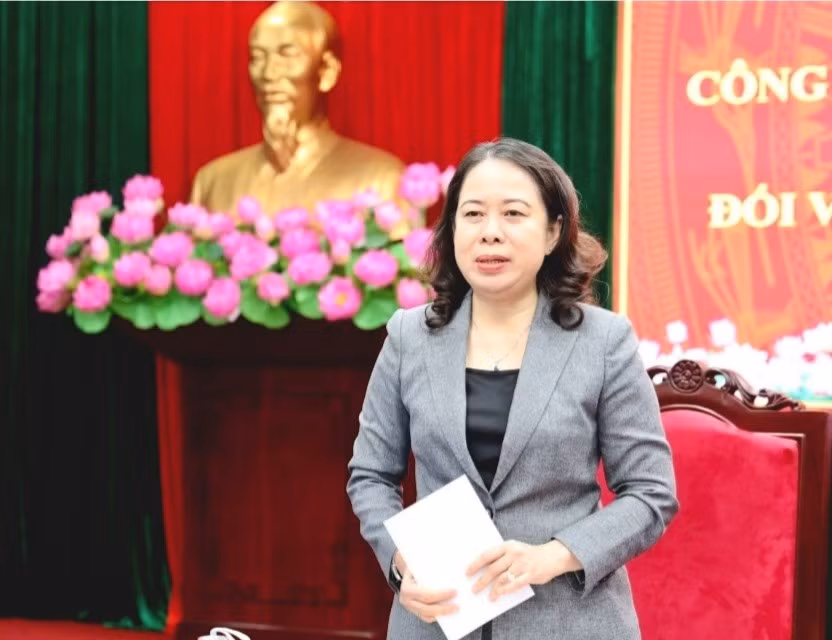 Phó Chủ tịch nước Võ Thị Ánh Xuân phát biểu và chủ trì hội nghị.
