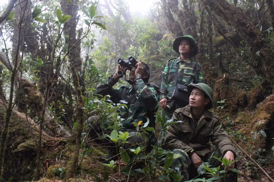 Lực lượng Kiểm lâm Khu bảo tồn thiên nhiên Mường La thường xuyên tuần tra rừng.