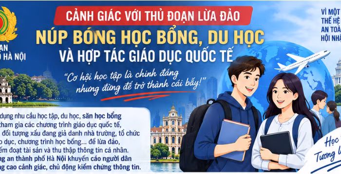 Thủ đoạn lừa đảo núp bóng học bổng, du học. (Ảnh: CAHN).