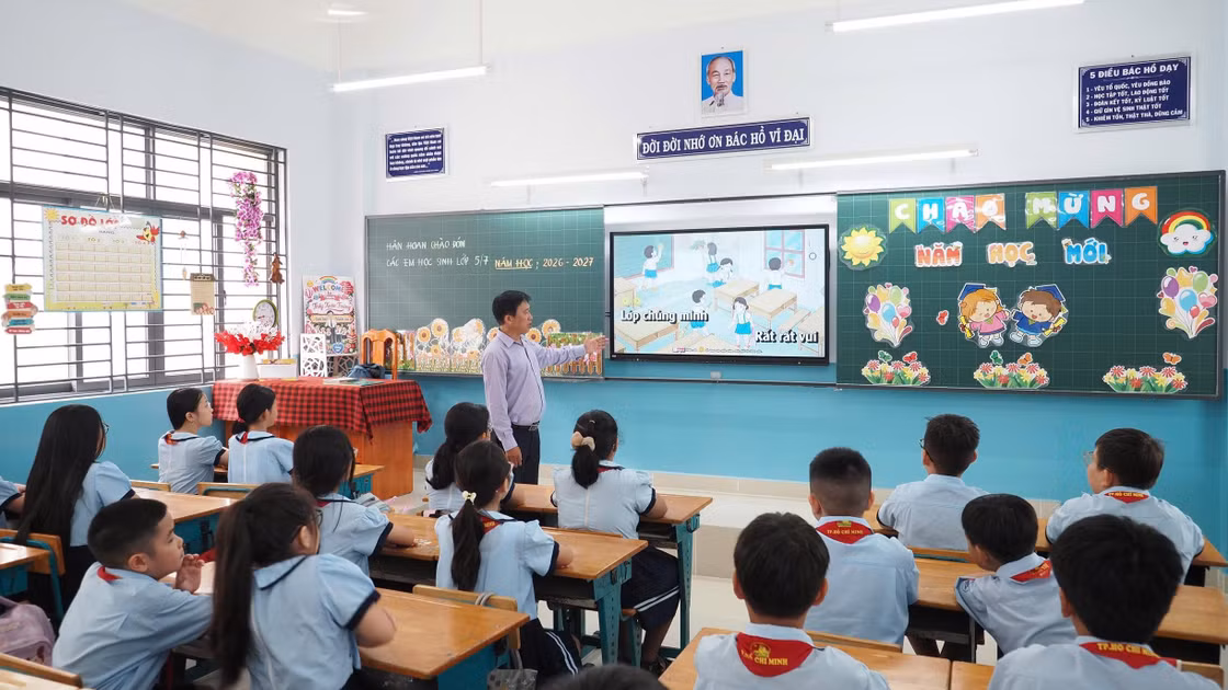 Tiết học của học sinh Trường Tiểu học Phú Thọ.