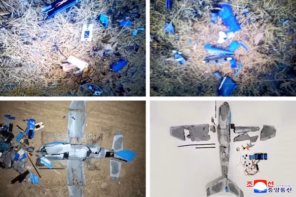 Một UAV bị vô hiệu hóa bởi khả năng tác chiến điện tử của Triều Tiên. Ảnh: KCNA