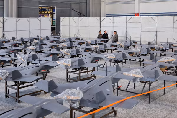 Việc sản xuất UAV tấn công ở Triều Tiên giống như đạn lảng vảng IAI Harop của Israel. Nguồn ảnh: KCNA