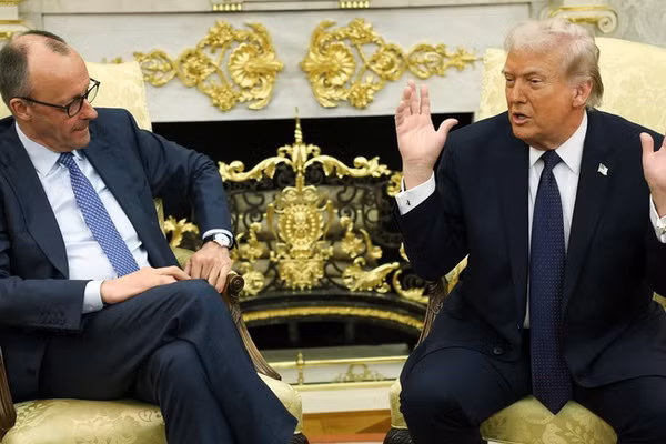 Tổng thống Mỹ Donald Trump gặp Thủ tướng Đức Friedrich Merz tại Nhà Trắng tháng 3/2026.