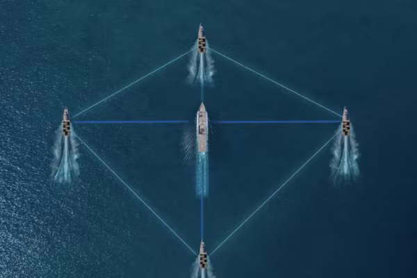 Minh họa một hạm đội hải quân được kết nối bởi hệ thống DIAMOND. Ảnh: IAI