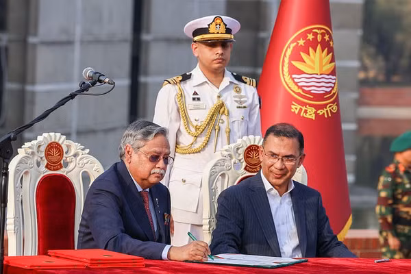 Tổng thống Bangladesh Mohammed Shahabuddin tại lễ tuyên thệ của Thủ tướng Tarique Rahman.