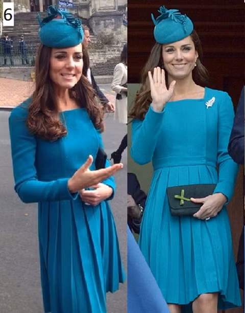 Vay lien mau xanh thanh lich nhu cong nuong Kate Middleton