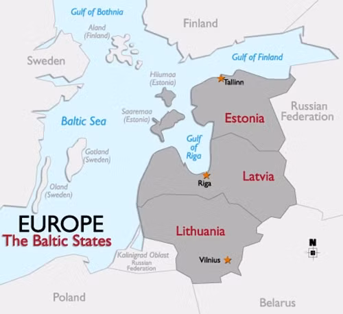 Vị trí ba quốc gia Baltic. Đồ họa: World Atlas. nato-tinh-tang-cuong-phong-thu-khu-vuc-gan-nga-1