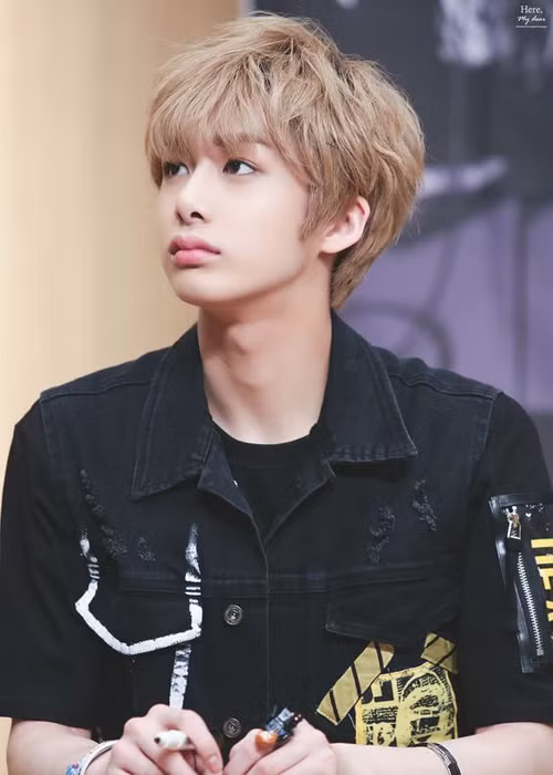 Hyung Won không phải là gương mặt đại diện chính thức của Monsta X nhưng có vẻ đẹp khó cưỡng trong mắt các fan. Anh chàng có gương mặt thanh tú, đặc điểm nổi bật là cặp môi dày cong quyến rũ. 9-than-tuong-co-dung-mao-nhu-hoa-trong-boygroup-han-6