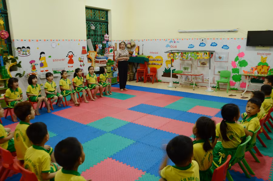 Một giờ học của cô và trò Trường Mầm non Quài Cang, huyện Tuần Giáo.