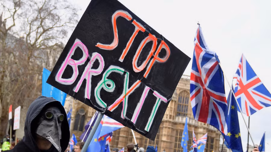 Những người biểu tình chống Brexit bên ngoài Nhà quốc hội ở London