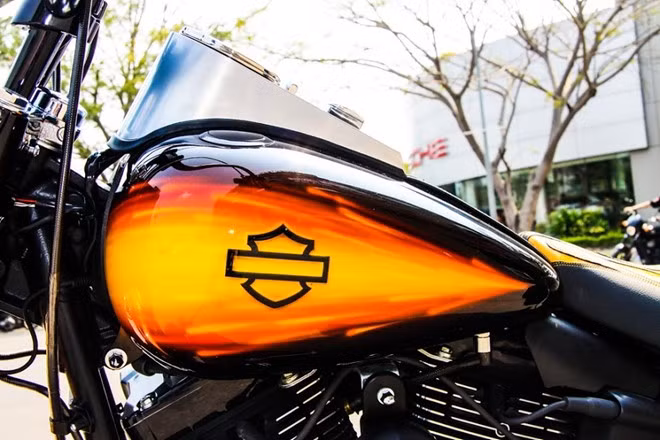 Bình xăng dung tích 18,9 lít được sơn thủ công khá nổi bật. Chi tiết Harley-Davidson độc nhất Việt Nam giá gần 800 triệu