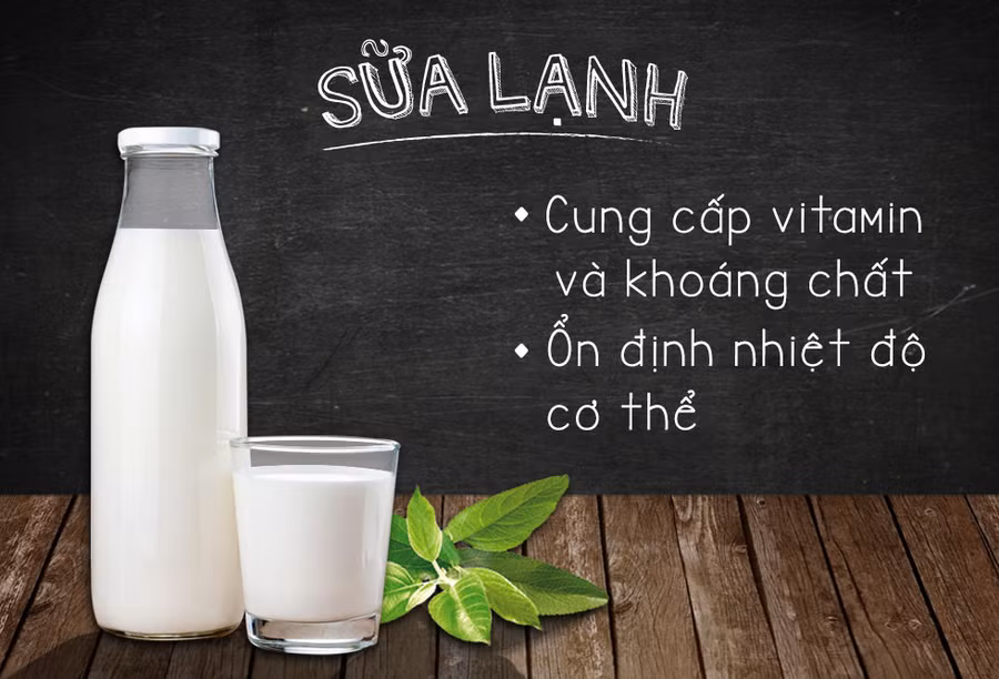 Sữa lạnh là một giải pháp hữu ích khi bạn vừa đói vừa nóng. Không chỉ cung cấp cho cơ thể vitamin và khoáng chất cần thiết trong quá trình mất nước do đổ mồ hôi, sữa lạnh còn ổn định nhiệt độ cơ thể. Sữa lạnh là một giải pháp hữu ích khi bạn vừa đói vừa nóng. Không chỉ cung cấp cho cơ thể vitamin và khoáng chất cần thiết trong quá trình mất nước do đổ mồ hôi, sữa lạnh còn ổn định nhiệt độ cơ thể.