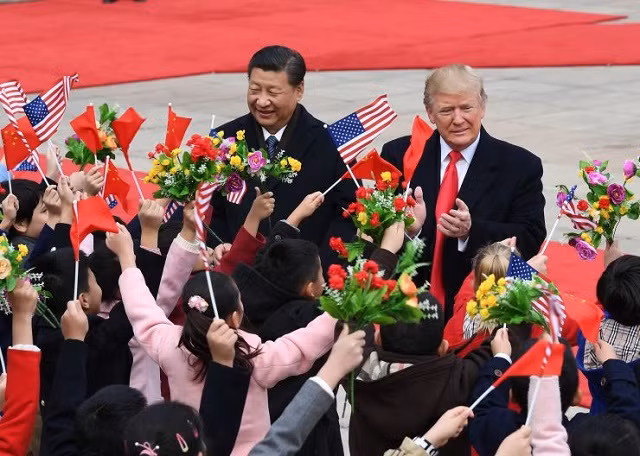 Chủ tịch Trung Quốc Tập Cận Bình và Tổng thống Mỹ Donald Trump tại Bắc Kinh ngày 9/11/2017
