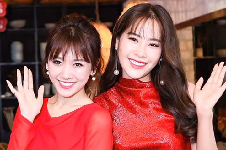 Hari Won diện cây đỏ đọ sắc cùng Nam Em