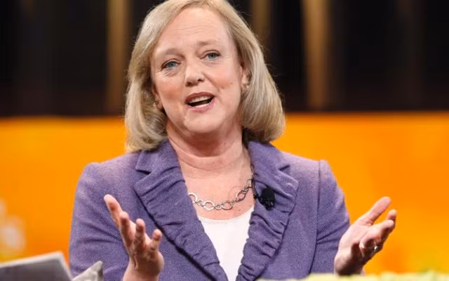  Bà Meg Whitman là Chủ tịch kiêm Giám đốc điều hành của công ty Hewlett Packard, và Chủ tịch của HP Inc, một công ty anh em của nó. Bà Whitman, cựu Giám đốc điều hành của Ebay, cũng từng tranh cử vào ghế thống đốc California vào năm 2010 nhưng không thành công. Bà đứng vị trí thứ 9 trong bảng xếp hạng của Forbes. 