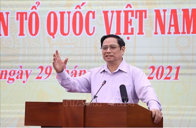 Thủ tướng Phạm Minh Chính phát biểu chỉ đạo hội nghị. Ảnh: Dương Giang/TTXVN