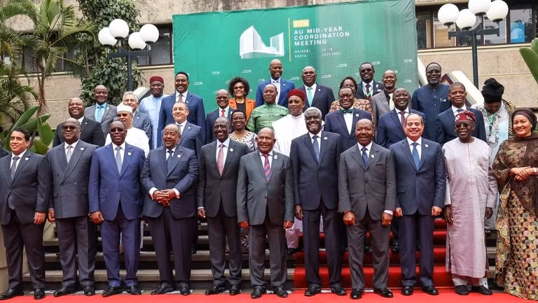 Các nhà lãnh đạo Liên minh châu Phi trong cuộc họp ở Nairobi, Kenya. (Ảnh: State House of Kenya / Anadolu Agency qua Getty Images)