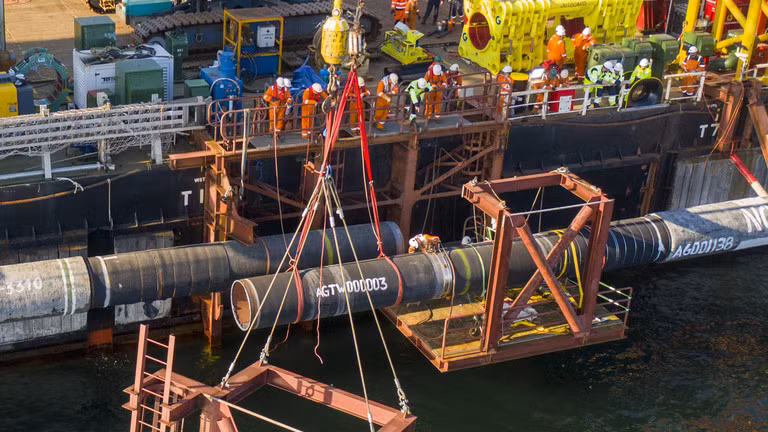 Việc xây dựng đường ống dẫn khí Nord Stream 2 ở Biển Baltic. (Ảnh: Nord Stream 2 AG/AFP).