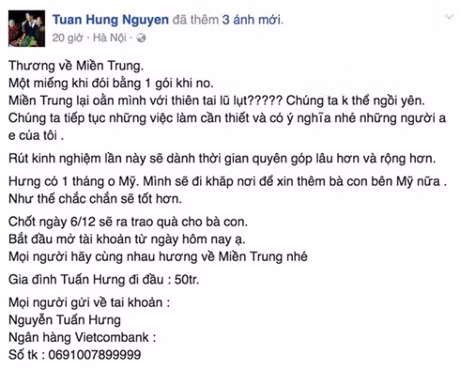 Nghe si Viet dong loat keu goi cong dong chung suc ung ho mien Trung - Anh 3