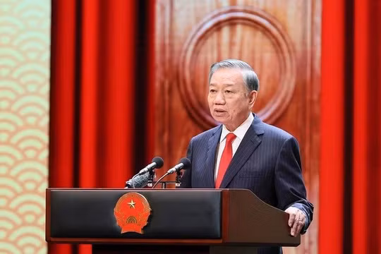 Tổng Bí thư, Chủ tịch nước Tô Lâm đọc diễn văn kỷ niệm 81 năm Quốc khánh nước Cộng hòa xã hội Chủ nghĩa Việt Nam - Ảnh: TTXVN