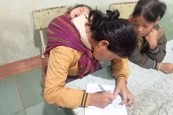 Học viên trong lớp học của cô Dương Thị Kiều.