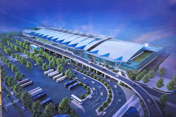 Phối cảnh dự án mở rộng Nhà ga hành khách quốc tế T2 tại Cảng Hàng không quốc tế Đà Nẵng.