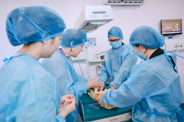 Thực hành “Giờ thiêng liêng” trong phòng phẫu thuật Bệnh viện mô phỏng.