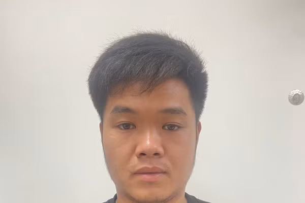 Nguyễn Văn Huy tại cơ quan Công an. Ảnh: Công an cung cấp