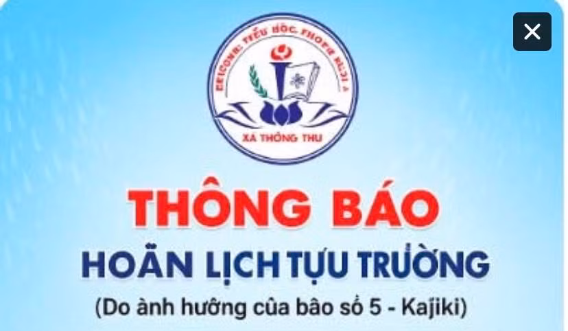 Thông báo hoãn lịch tựu trường của Trường Tiểu học Thông Thụ 1 (xã Thông Thụ, Nghệ An). Ảnh: NTCC