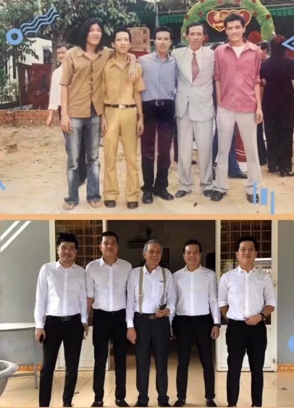 Trường Giang của ngày xưa kém sắc vì thấp bé và gầy nhom giữa dàn anh em ruột toàn điển trai.
