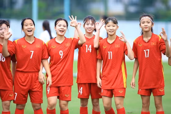 U17 nữ Việt Nam tại vòng loại 2 châu Á 2024 trên sân nhà vào cuối tháng 9.