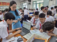 Tiết dạy minh họa cho chuyên đề 'Ứng dụng AI trong dạy học' do cụm chuyên môn 3, TPHCM tổ chức. Ảnh minh họa: H.H