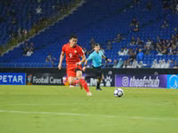 Đình Bắc trong trận Công an Hà Nội thất bại 1 - 4 trên sân Gamba Osaka (Nhật Bản) ngày 15/9, lượt trận thứ 2 vòng bảng A AFC Champions League Elite. Ảnh VFF.