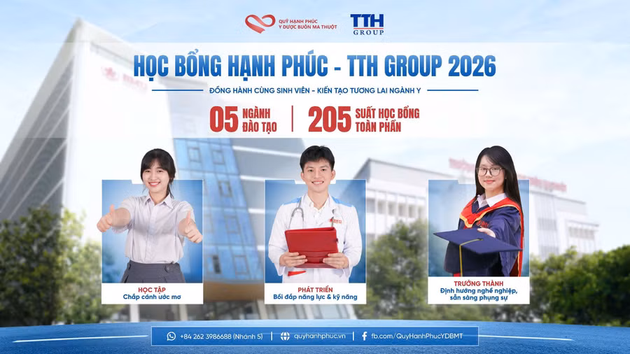 Hơn 200 suất học bổng cho sinh viên ngành Khoa học sức khoẻ ở Đắk Lắk.