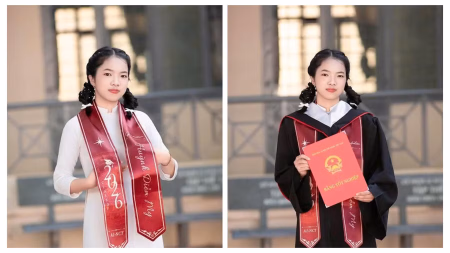 Em Huỳnh Diễm My - thủ khoa khối B00 với 3 điểm 10. (Ảnh: NVCC)