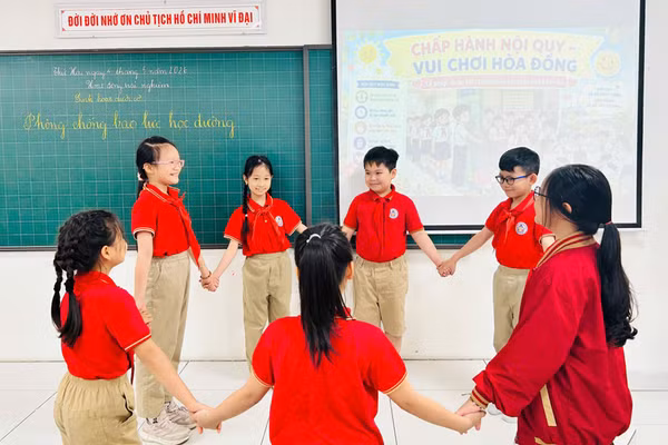 Học sinh Trường Tiểu học Quang Trung (Cửa Nam, Hà Nội).
