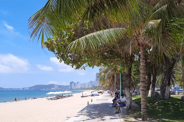 Một góc bãi biển Nha Trang.
