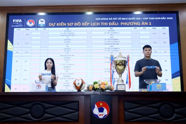 Kết quả bốc thăm Giải Bóng đá nữ Vô địch quốc gia 2026.