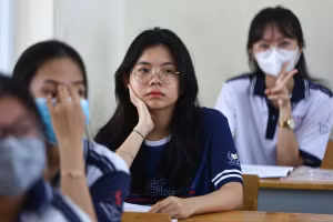 Học sinh Trường THPT Thanh Đa (TPHCM) trong một giờ học. Ảnh: Mạnh Tùng