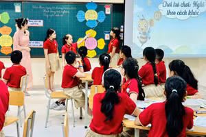 Một lớp học của Trường Tiểu học Thủ Lệ (Ba Đình, Hà Nội). Ảnh: Phòng GD&ĐT