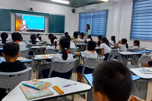 Lớp học số tại Trường Tiểu học Trung Lập Thượng (Củ Chi, TPHCM). Ảnh: V.T