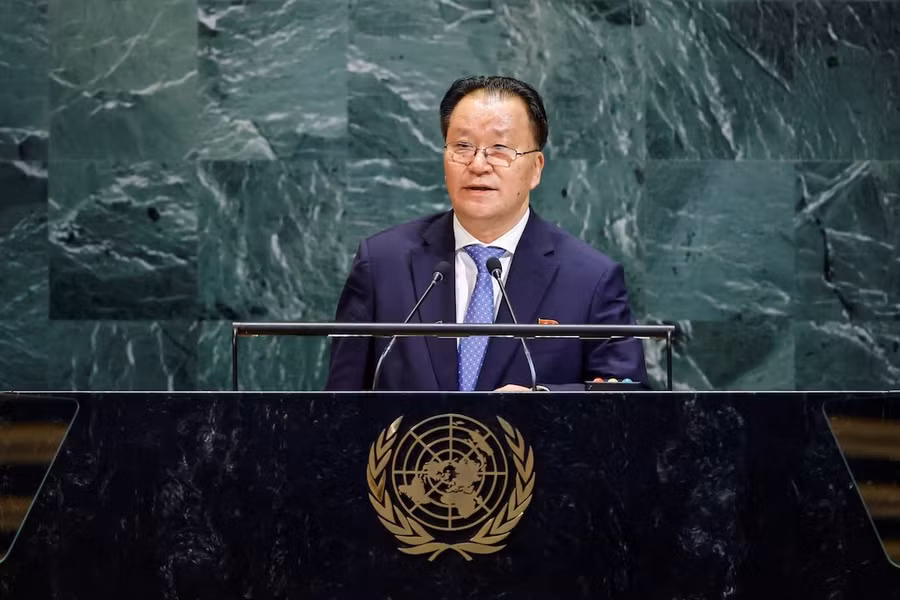 Thứ trưởng Bộ Ngoại giao Triều Tiên Kim Son Gyong phát biểu tại Đại hội đồng LHQ lần thứ 80 tại trụ sở LHQ ở thành phố New York, Hoa Kỳ, ngày 29/9. Ảnh: REUTERS