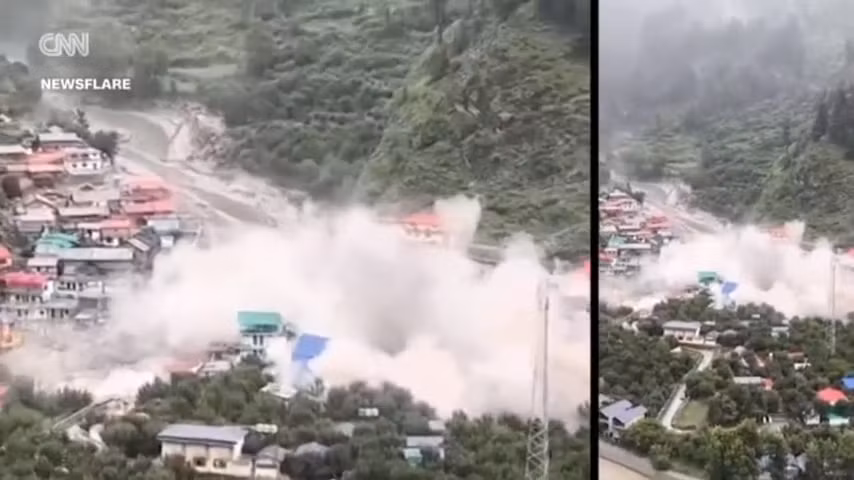 Khoảnh khắc lũ quét kinh hoàng nuốt chửng ngôi làng Himalaya