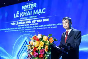 Ông Nguyễn Ngọc Điệp, Chủ tịch Hội Cấp Thoát nước Việt Nam. (Ảnh: Thành Long)