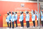 14 đảng viên thuộc Đảng bộ Trường Đại học Công nghệ TPHCM đọc lời tuyên thệ. Ảnh: Khánh Huy