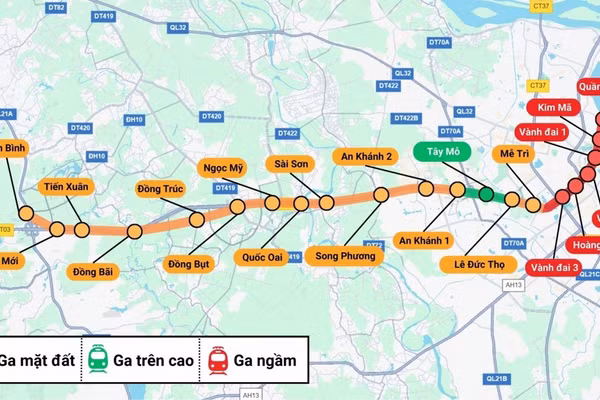 Metro số 5 (Văn Cao – Hòa Lạc) – tuyến huyết mạch kết nối trung tâm với hành lang đô thị phía Tây