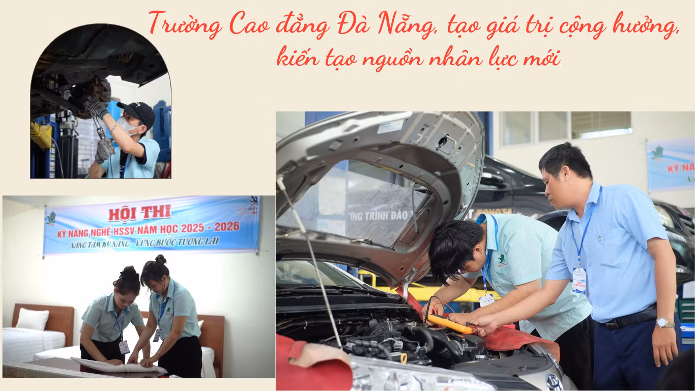 Sinh viên Trường Cao đẳng Đà Nẵng trong giờ thực hành.