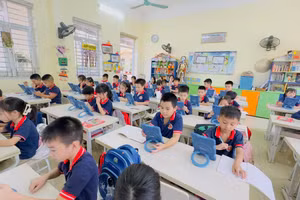 Mô hình lớp học thông minh tại Trường Tiểu học Trần Nhân Tông (Ninh Bình).