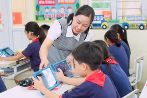 Mô hình lớp học thông minh tại Trường Tiểu học Trần Nhân Tông (phường Đông A, tỉnh Ninh Bình).