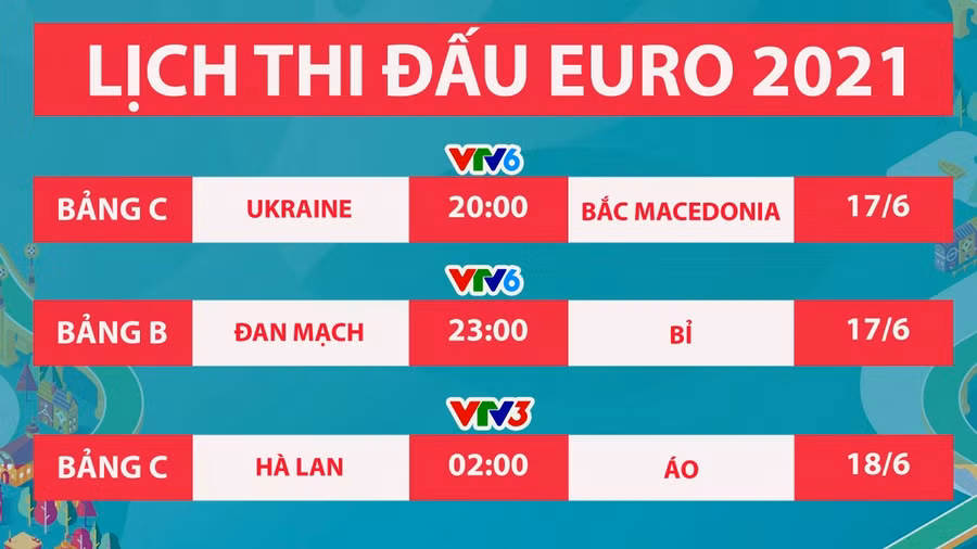 Lịch thi đấu hôm nay và rạng sáng mai.